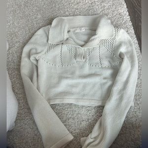 White Cropped Sweater